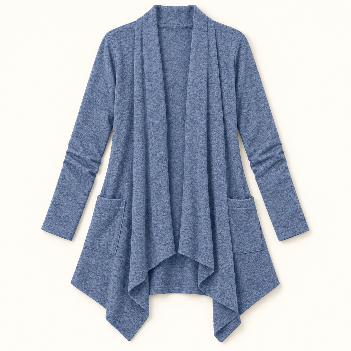 Women's Open-Front Waterfall Cardigan with Pockets