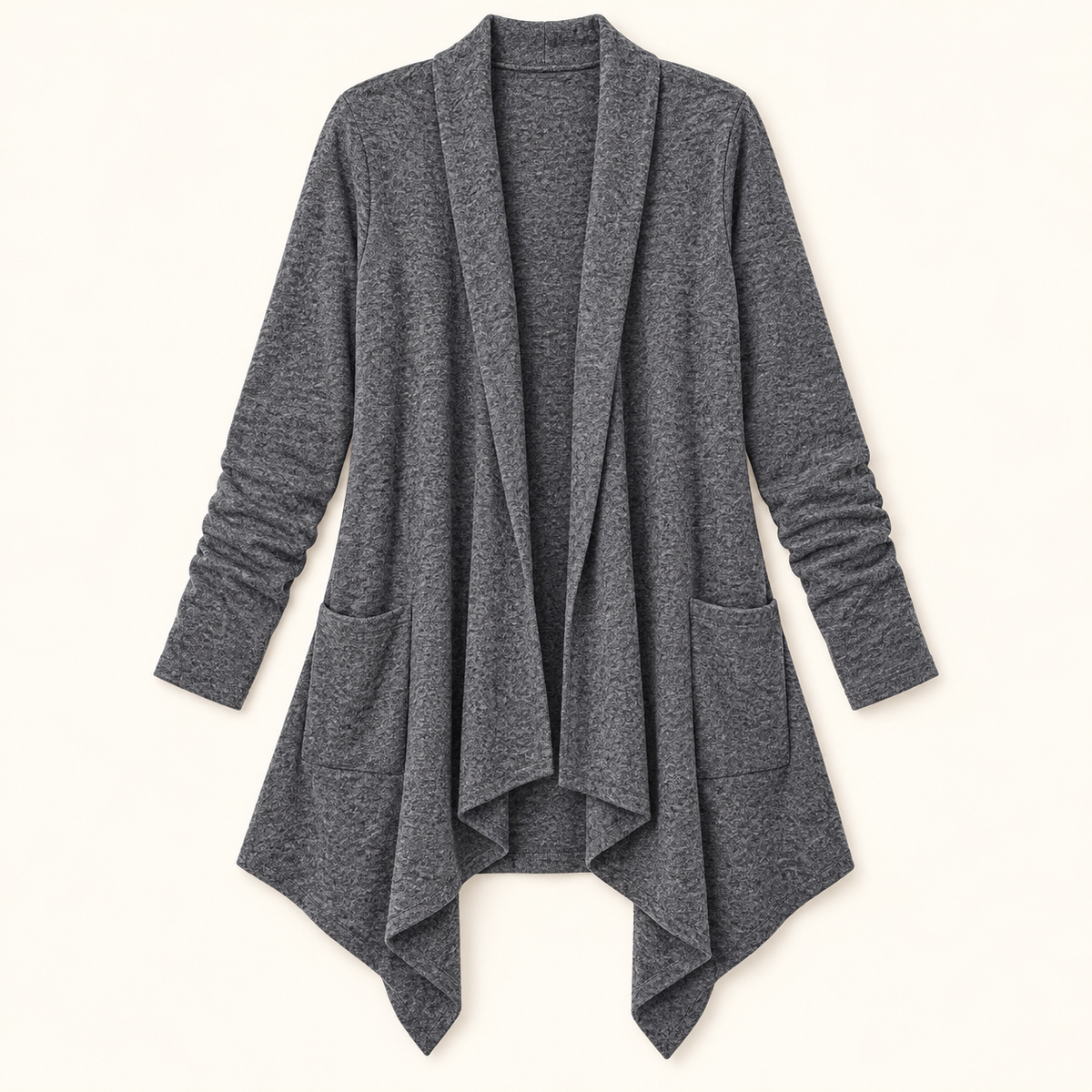 Women's Open-Front Waterfall Cardigan with Pockets
