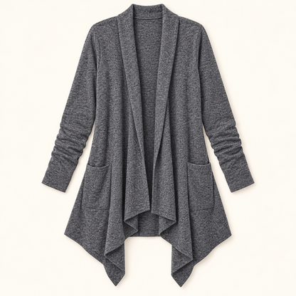 Women's Open-Front Waterfall Cardigan with Pockets