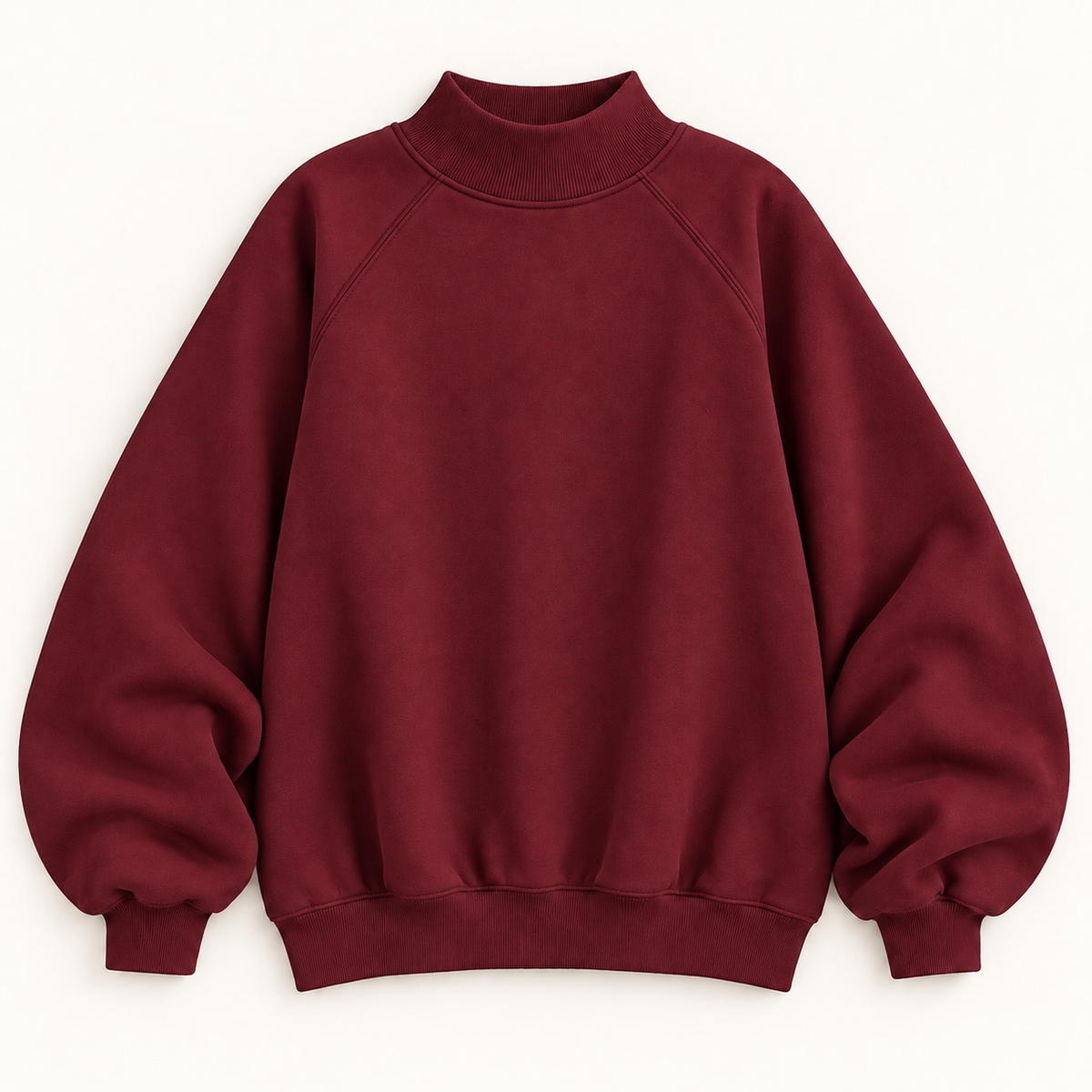 Women's Oversized Mock Neck Raglan Sweatshirt