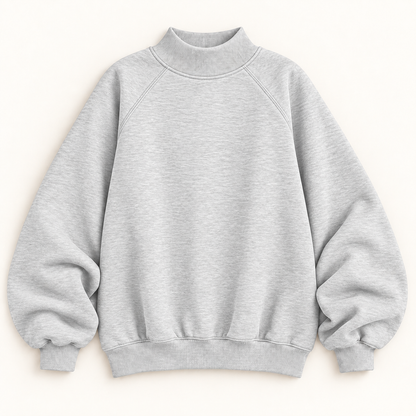 Women's Oversized Mock Neck Raglan Sweatshirt