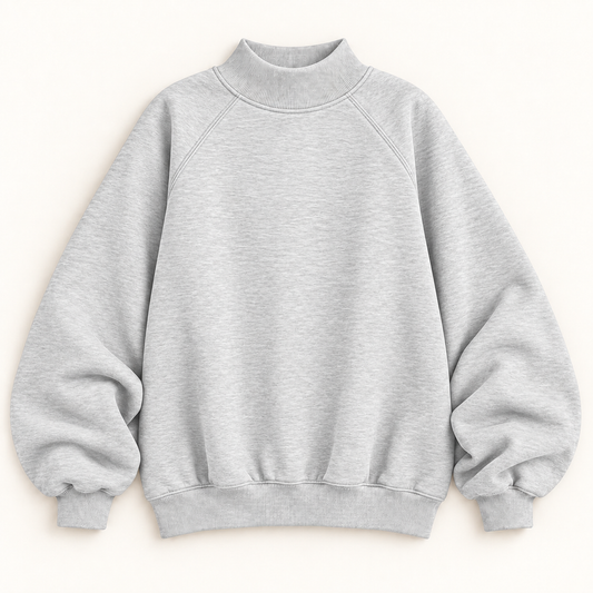 Women's Oversized Mock Neck Raglan Sweatshirt