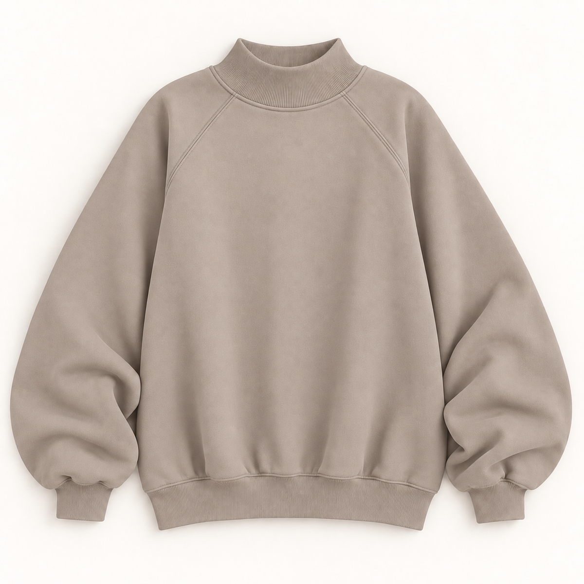 Women's Oversized Mock Neck Raglan Sweatshirt