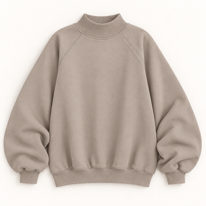 Women's Oversized Mock Neck Raglan Sweatshirt