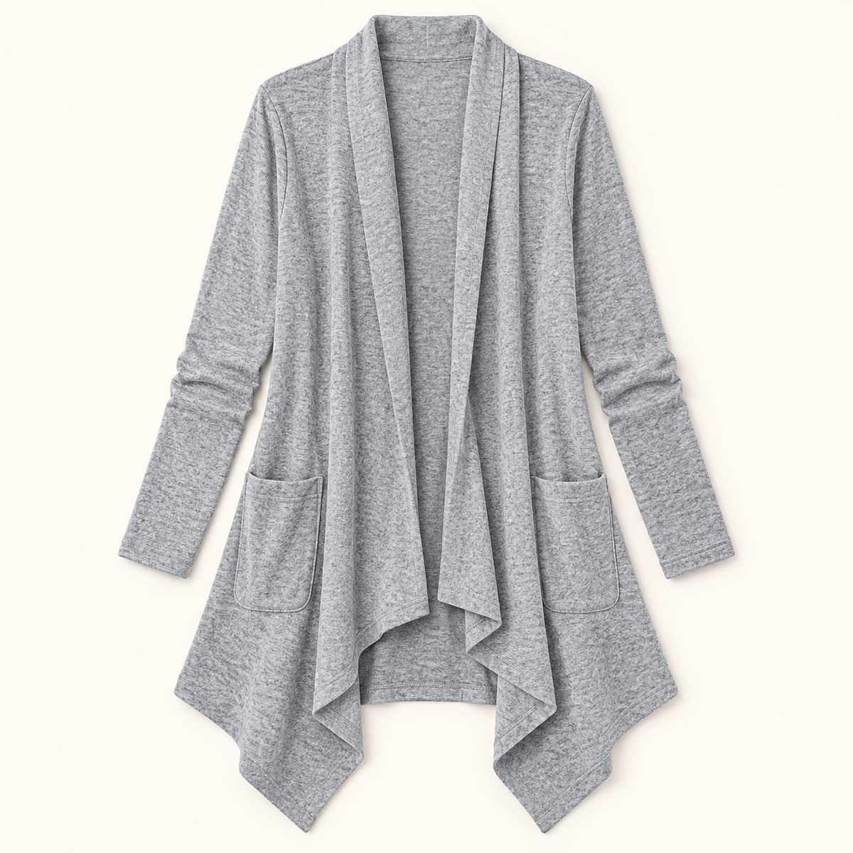 Women's Open-Front Waterfall Cardigan with Pockets