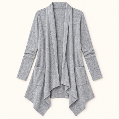 Women's Open-Front Waterfall Cardigan with Pockets