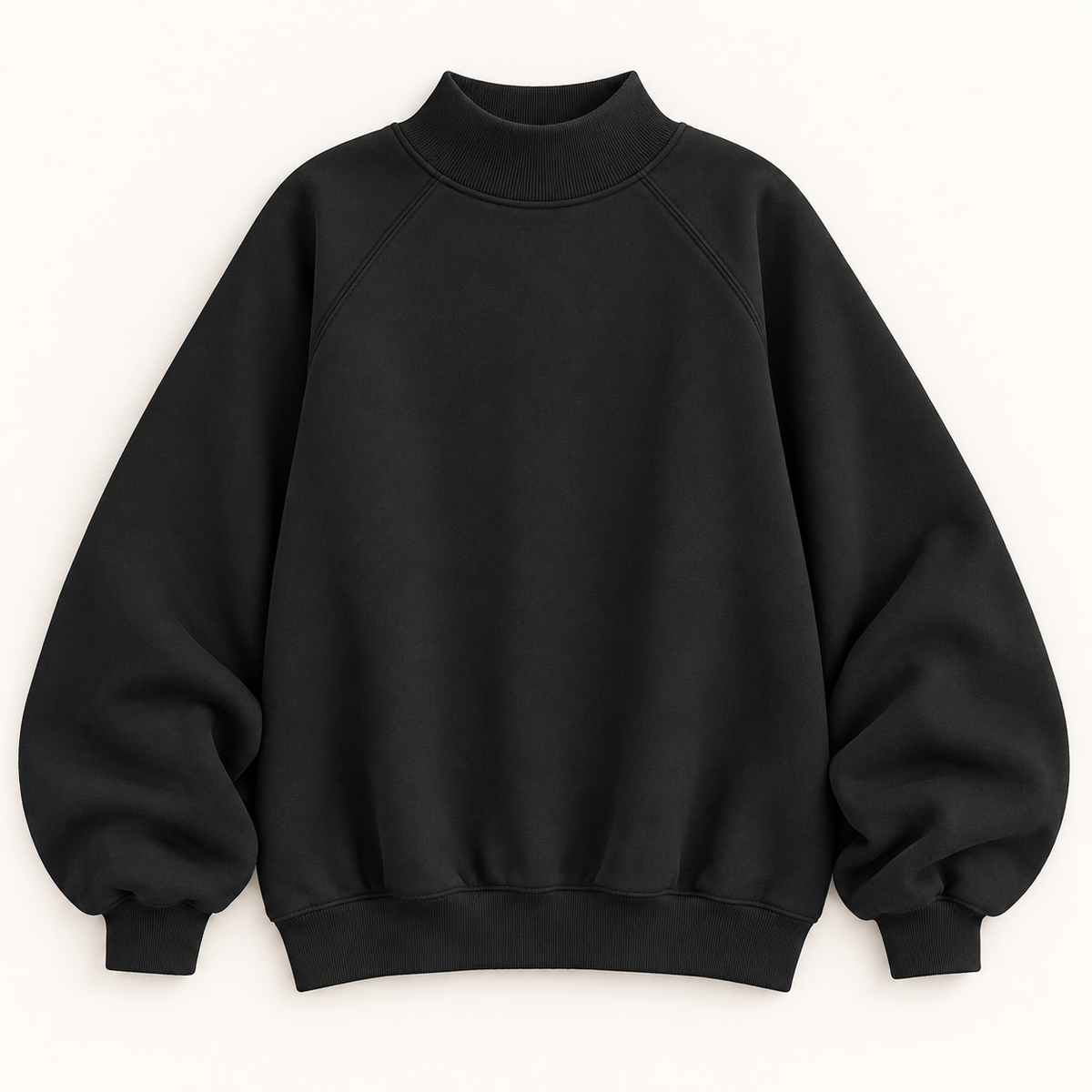 Women's Oversized Mock Neck Raglan Sweatshirt