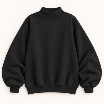 Women's Oversized Mock Neck Raglan Sweatshirt