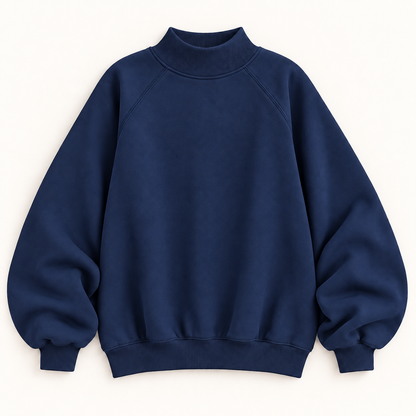 Women's Oversized Mock Neck Raglan Sweatshirt