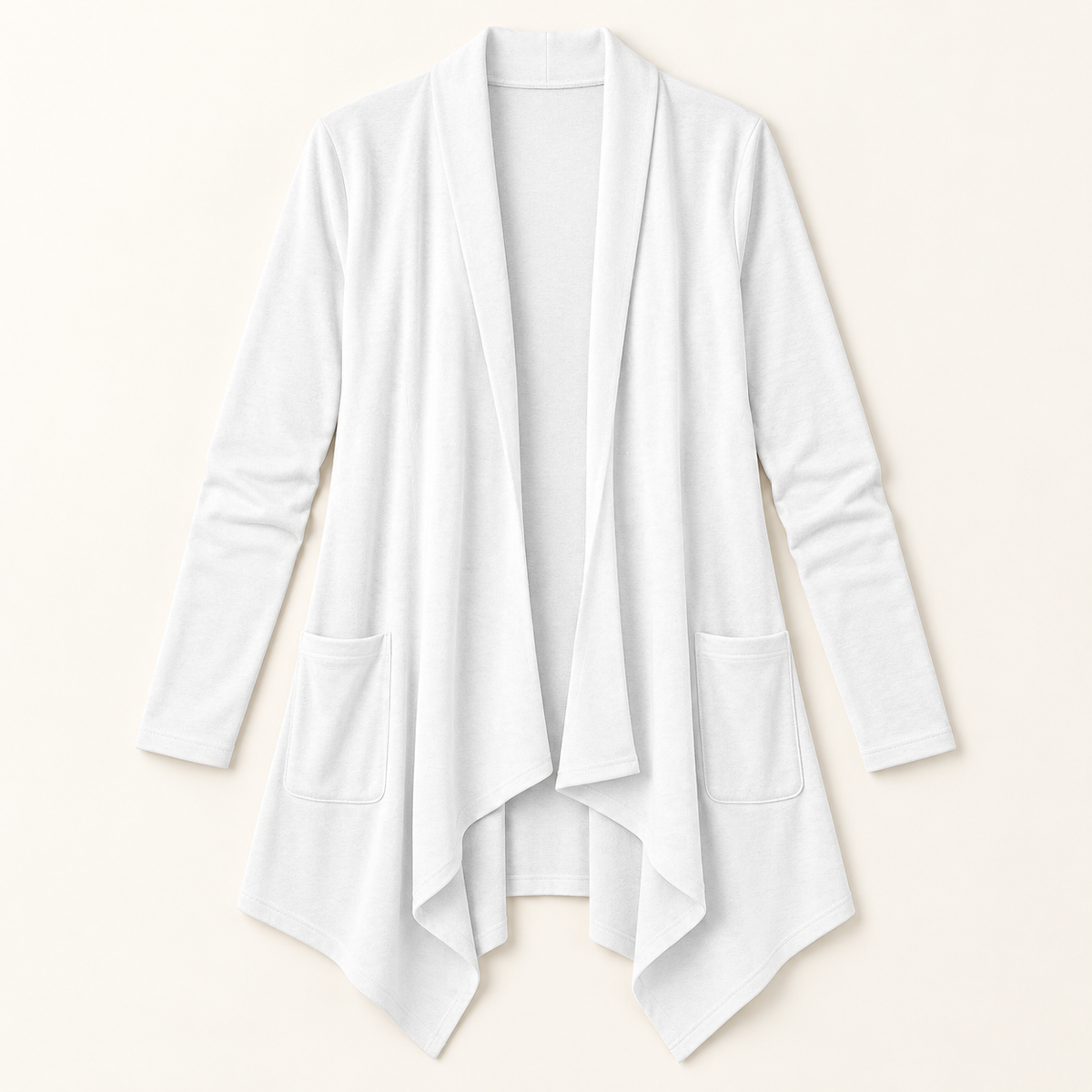 Women's Open-Front Waterfall Cardigan with Pockets