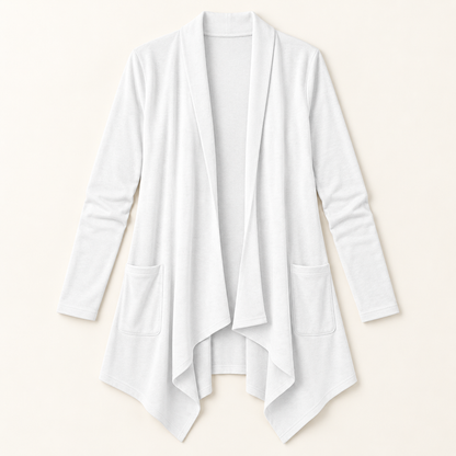 Women's Open-Front Waterfall Cardigan with Pockets