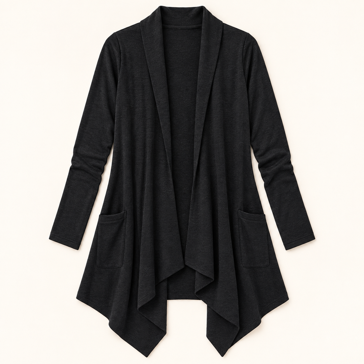 Women's Open-Front Waterfall Cardigan with Pockets